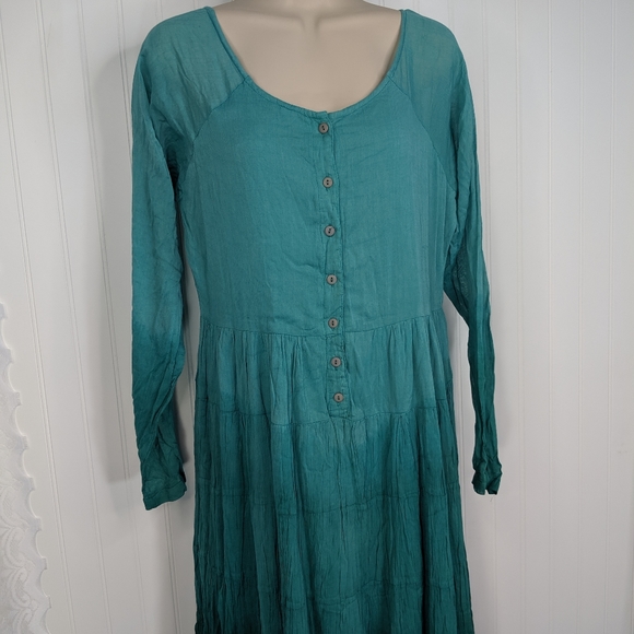 ACCENT ON YOU Hand Dyed Ombre Crinkle Maxi Dress NWT Sz S - Picture 2 of 8